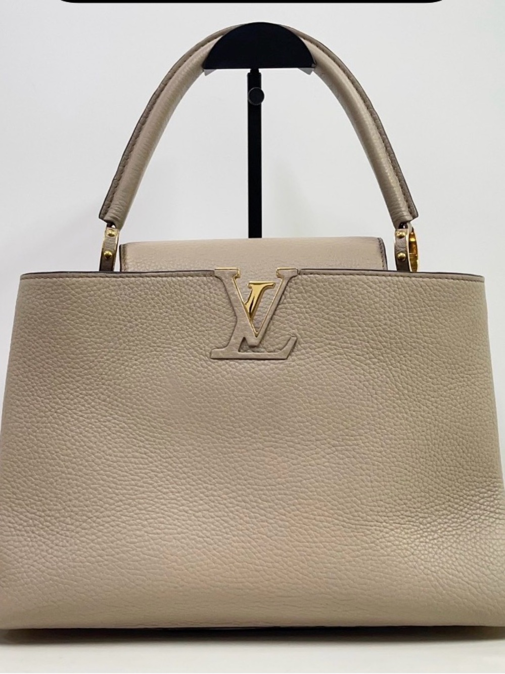 Louis Vuitton Taupe Leather Top-Handle Satchel